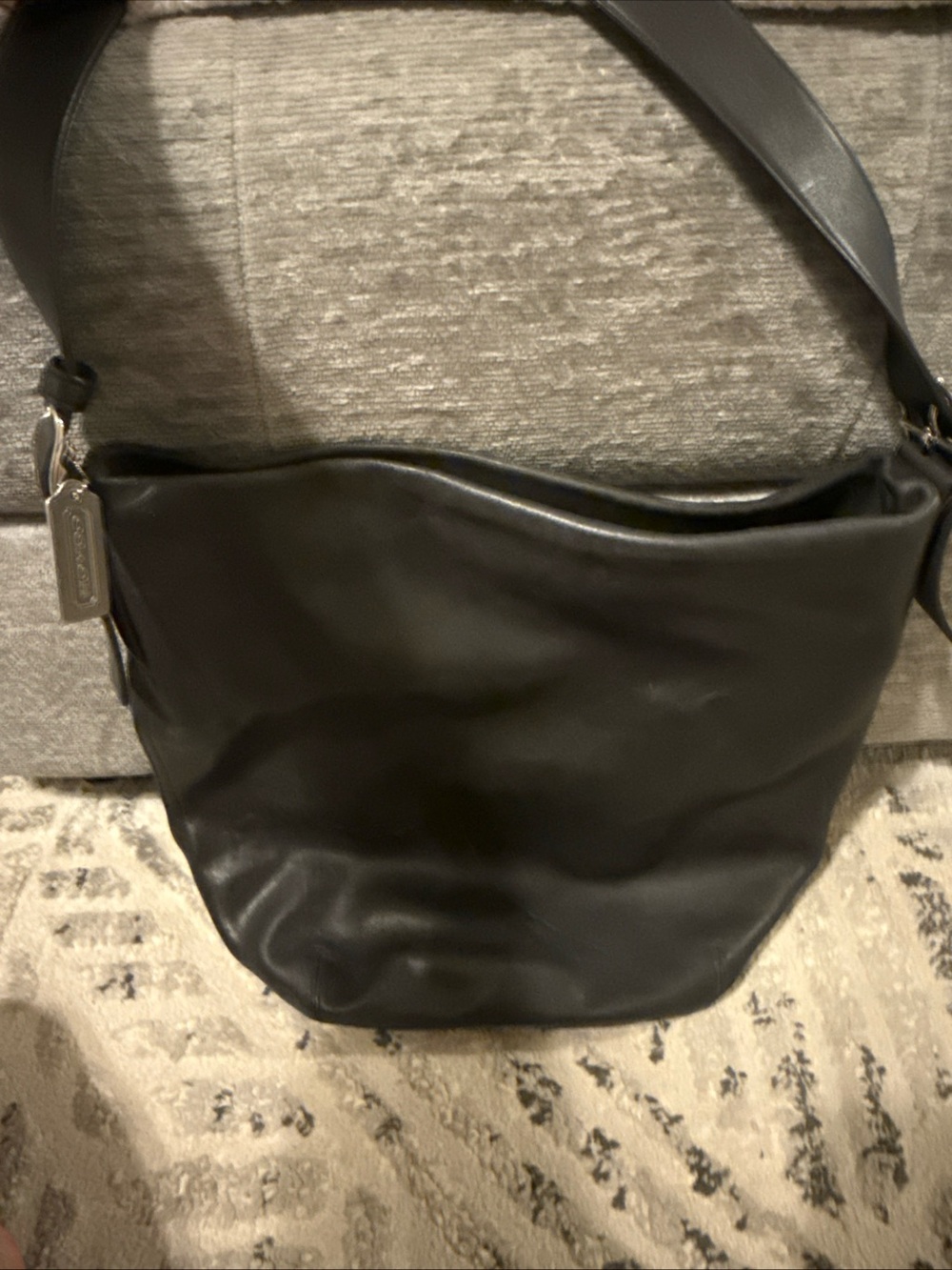 Coach 9151 Legacy Vintage Bucket Shoulder Hobo Bag Black Leather
